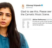 பாடகி சின்மயிக்கு கர்நாடக இசை கலைஞர்கள் ஆதரவு