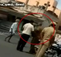 போதையில் இருந்த இளைஞரை நடுரோட்டில் வைத்து அடித்த ஆய்வாளர் – வீடியோ